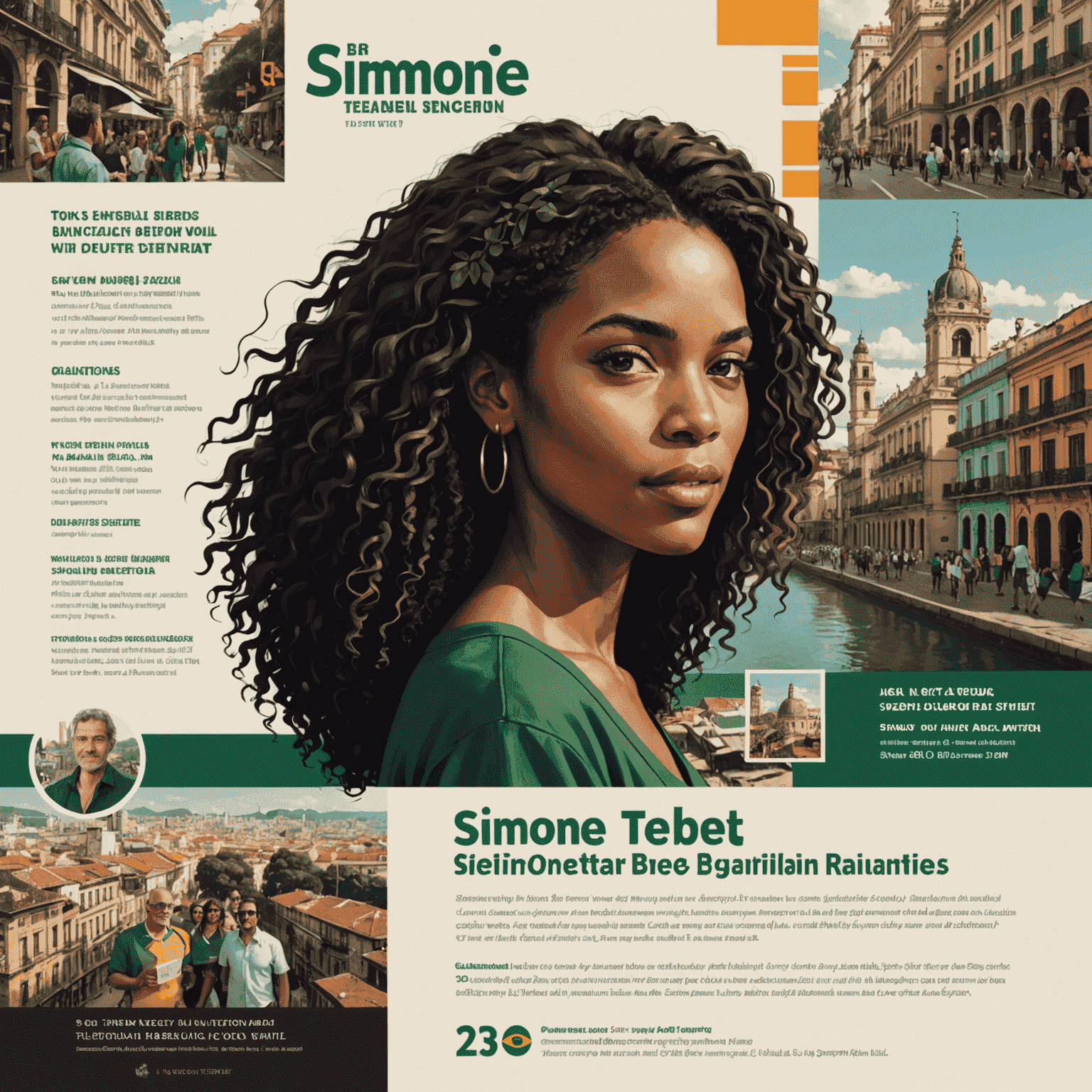 Imagem de um cartaz anunciando vários eventos de autógrafos de Simone Tebet em diferentes cidades brasileiras